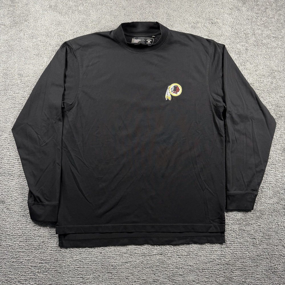 Washington Redskins Embroidered Patch Black Long Sleeve CB DryTec Shirt Mens Med